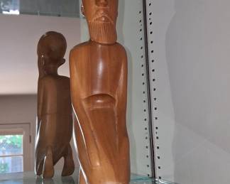 Carved Wooden Figure of a Man with Beard