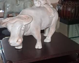 Blanc de Chine Porcelain Figurine of a Boy Riding a Water Buffalo