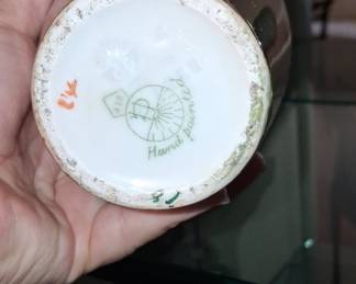 Hand Painted Porcelain Vase with Strawberry and Pear Motif by J.P./L. Jean Pouyat Limoges