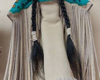 Native American Beaded Leather Doll