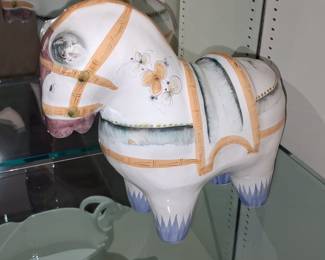 Portuguese Ceramic Horse Figurine - Caldas da Rainha Style