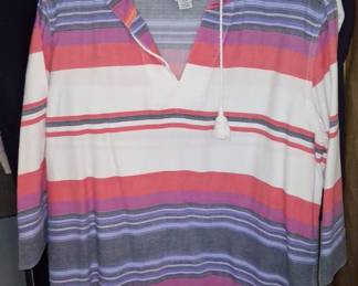Tommy Bahama Striped Hooded Pullover Shirt
