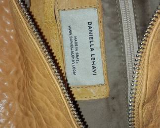 DANIELA LEHAVI Ostrich Embossed Leather Shoulder Bag