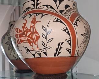 Acoma Polychrome Pottery Olla by Christine Naha