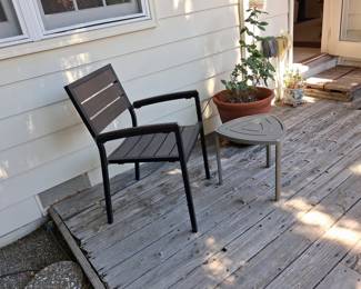 Modern Outdoor Armchair and Side Table Set