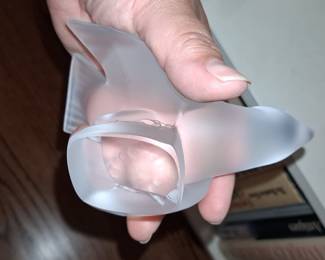 Lalique Frosted Crystal Sparrow Figurine