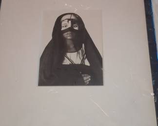 Framed Photograph of a Woman in Traditional Headdress and Veil - Possibly Lehnert & Landrock
