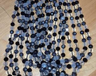 Multi-Strand Faceted Glass Bead Necklace with Oval Clasp