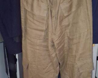 Magaschoni 100% Linen Cargo Pants
