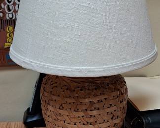 Jonathan Y Alaro Water Hyacinth Basket Table Lamp with Linen Shade