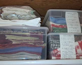 Assorted Vintage Linens: Silk, Cotton, and Japanese Placemats