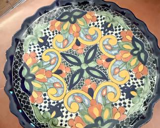 Talavera La Corona Tlaxcala-Mexico Scalloped Ceramic Plate