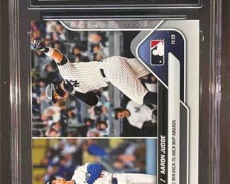 Lot 21: 2025 Topps Now Shohei Ohtani & Aaron Judge #OS-9 1st Duo MVP Graded CGC 10 GEM