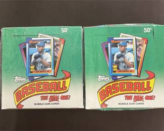 Lot 6: 1989 Topps Baseball Jumbo Hobby Box Lot of (2) 36 Packs Each Ken Griffey Jr RC!