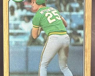 Lot 193: 1987 Topps #366 Mark McGwire Rookie Athletics