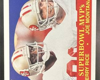 Lot 234: 1990 Fleer #397 Superbowl MVP s Jerry Rice Joe Montana MVP, C 49ers
