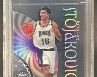 Lot 163: 1998-99 Skybox x E-X Century #62 Predrag Stojakovic Rookie Kings Graded 9