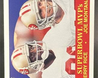 Lot 170: 1990 Fleer #397 Superbowl MVP s Jerry Rice Joe Montana MVP, C 49ers