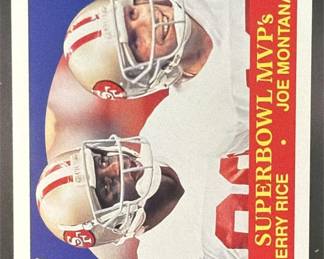 Lot 207: 1990 Fleer #397 Superbowl MVP s Jerry Rice Joe Montana MVP, C 49ers
