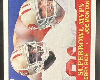 Lot 239: 1990 Fleer #397 Superbowl MVP s Jerry Rice Joe Montana MVP, C 49ers