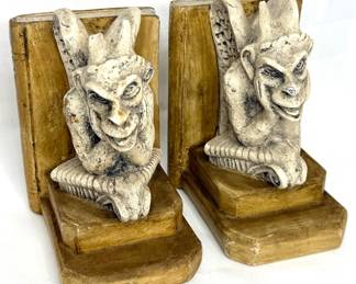 Set of 2 Gothic Décor Gargoyle Bookends