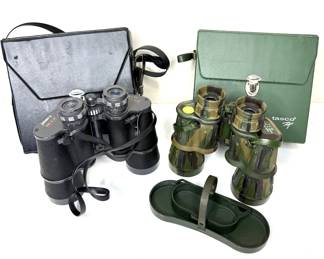 2 Vig Pairs of Binoculars with Cases - Jason Commander and Tasco 22CRZ