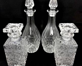 Set of 4 Crystal Decanters