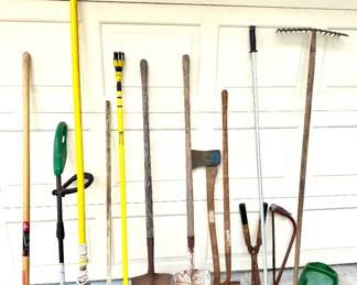 Lot of 14 Yard Tools - Shovels, Rakes, and More!