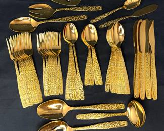 Americana Golden Heritage “Golden Scroll” Flatware Set