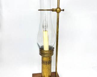 Vintage Brass Table Lamp with Glass