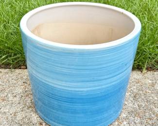 Large Ceramic Crock Planter with Thick Rim