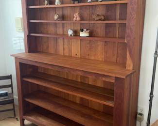 6ftx56”x15” Rustic Solid Wood Hutch with Open Shelving