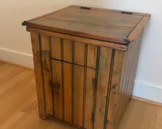 24”x21”x20 Rustic Pine Wood Storage Bin Cabinet