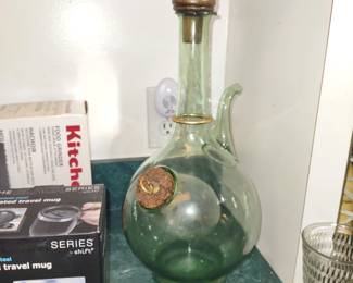 Antique wine decanter with ice cooler 