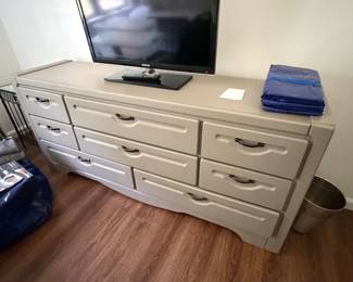 Gray long low dresser