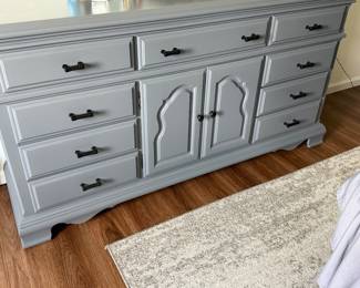 Gray long low dresser