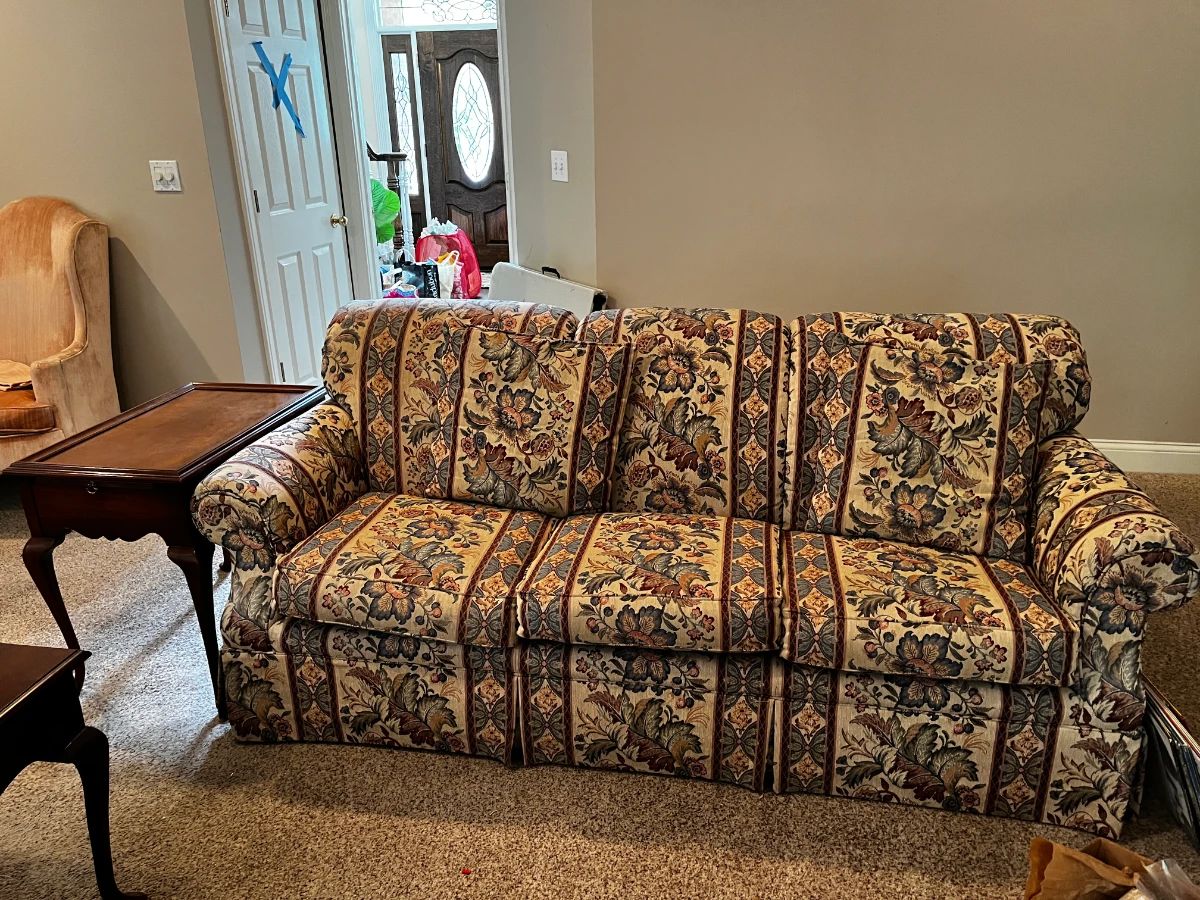 #1 Lazy Boy 82" long upholstered sofa As Is finish $30.00