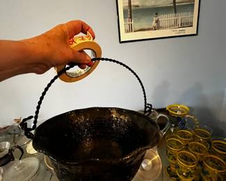 #73	Footed Metal basket 12" round x 8" h	 $20.00 