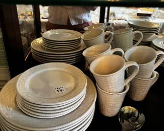 #123	18 pc Today Home Basket Weave casual China set	 $30.00 