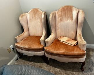 #2	Wingback Coral chair by Highland House of Hickory. 	 $40.00 