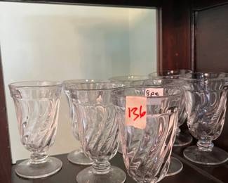 #136	Fostoria juice glasses 8 pcs 4.5" 	 $30.00 
