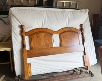 #205 MH Queen head board with Seeley queen mattress set w Hollywood frame $100.00