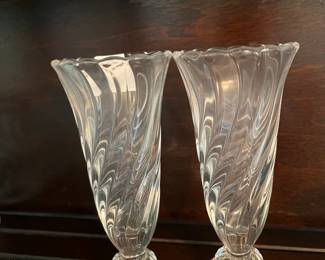 #139	Pair of Fostoria bud vases 8.5" tall	 $20.00 