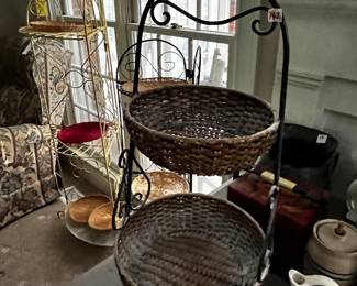 #162	Iron basket stand 25" tall x 12" wide	 $20.00 