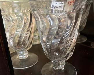 #135	8 pc Fostoria water glasses stemmed 5.5"	 $40.00 
