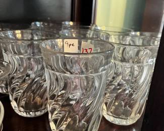 #137	Fostoria Iced Beverage glasses flat 9 pcs 5"	 $45.00 