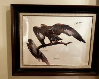 #61	Golden Eagle signed print by Tom Dunnington stamped 29x23"	 $100.00 