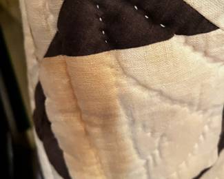 #46	76x62" Hand quilted blanket AS IS some discoloration	 $35.00 