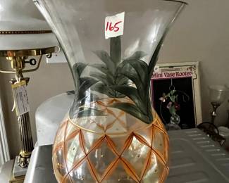 #165	Large Pineapple Crystal vase. Romania 12" tall	 $20.00 