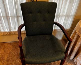 #24	Blue button back and seat armchair	 $40.00 